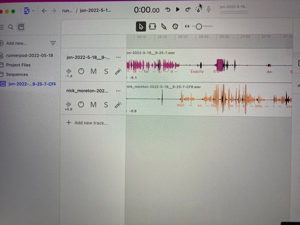 The Descript audio editing app’s interface