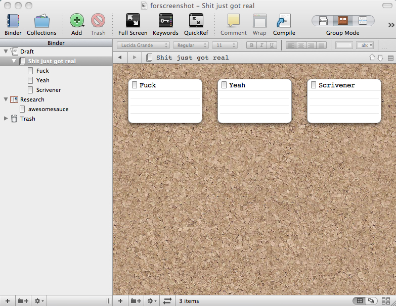 fuck yeah scrivener!